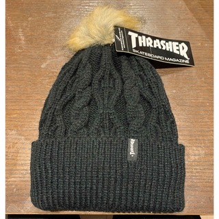 スラッシャー(THRASHER)のTHRASHER スラッシャー　ニット帽　新品　未使用　タグ付き　ブラック  (ニット帽/ビーニー)