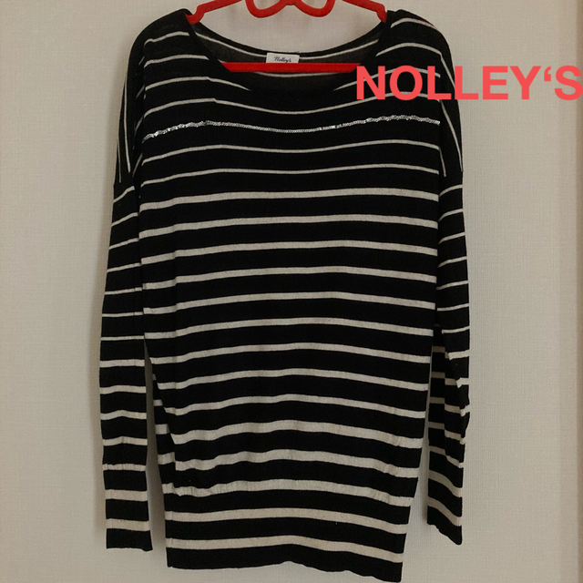 NOLLEY'S(ノーリーズ)の NOLLEY‘S レディースボーダー柄ニットセーター長袖トップス秋冬服Mサイズ レディースのトップス(ニット/セーター)の商品写真