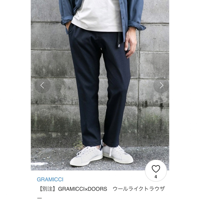 GRAMICCI×DOORS　ウールライクトラウザー NAVY  Mサイズ