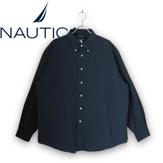 00' NAUTICA 青緑チェックシャツ