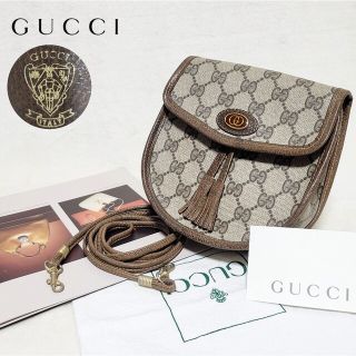 グッチ(Gucci)の美品 オールドグッチ　2WAY ミニショルダーバッグ ポシェット GG フリンジ(ショルダーバッグ)