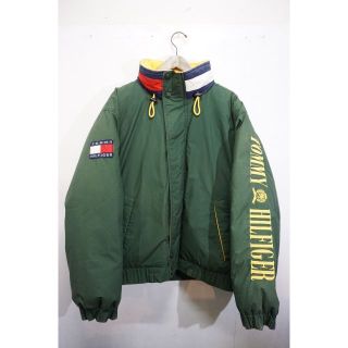 トミーヒルフィガー(TOMMY HILFIGER)の希少 90s トミーヒルフィガー セーリング ダウン ジャケット 緑320M▲(ダウンジャケット)