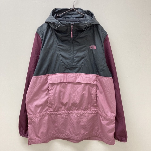 【美品】古着 ノースフェイス ナイロンパーカー レディース Mサイズ 黒 ピンク