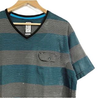 ビラボン(billabong)のBILLABONG ビラボン 半袖 ボーダー Vネック Tシャツ US 古着(Tシャツ/カットソー(半袖/袖なし))