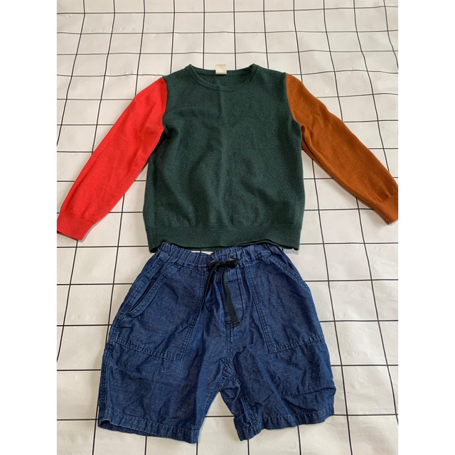 TOMORROWLAND(トゥモローランド)のトゥモローランド　ハーフパンツ　ニット帽子 キッズ/ベビー/マタニティのキッズ服男の子用(90cm~)(パンツ/スパッツ)の商品写真