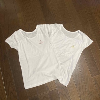 シマムラ(しまむら)の半袖　白　Tシャツ　胸2重　140 2枚セット(Tシャツ/カットソー)