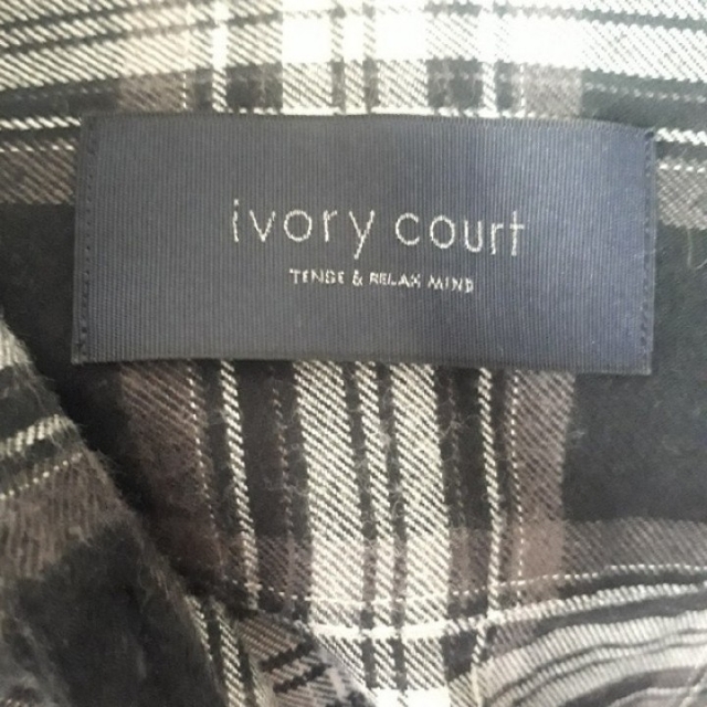 ivory court(アイボリーコート)のivory court 日本製 2way チェック ネル シャツ 黒 レディースのトップス(シャツ/ブラウス(長袖/七分))の商品写真