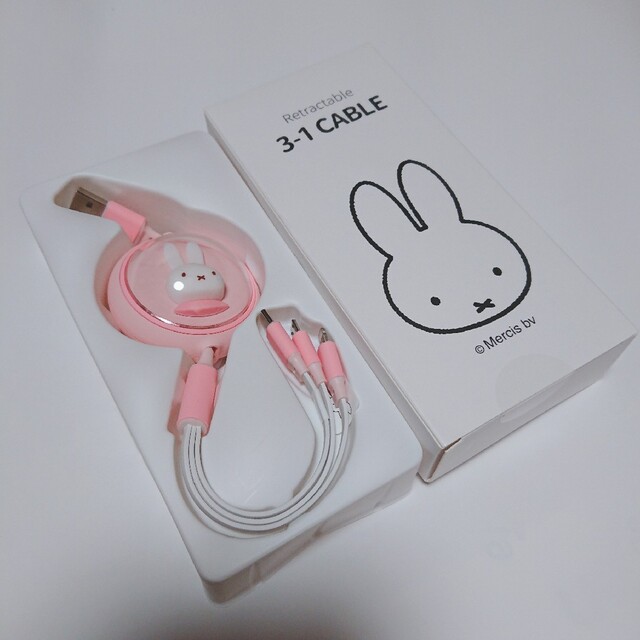 miffy(ミッフィー)の新品★ミッフィー × MIPOW★3in1 充電 ケーブル ピンク 日本未発売 スマホ/家電/カメラのスマートフォン/携帯電話(バッテリー/充電器)の商品写真