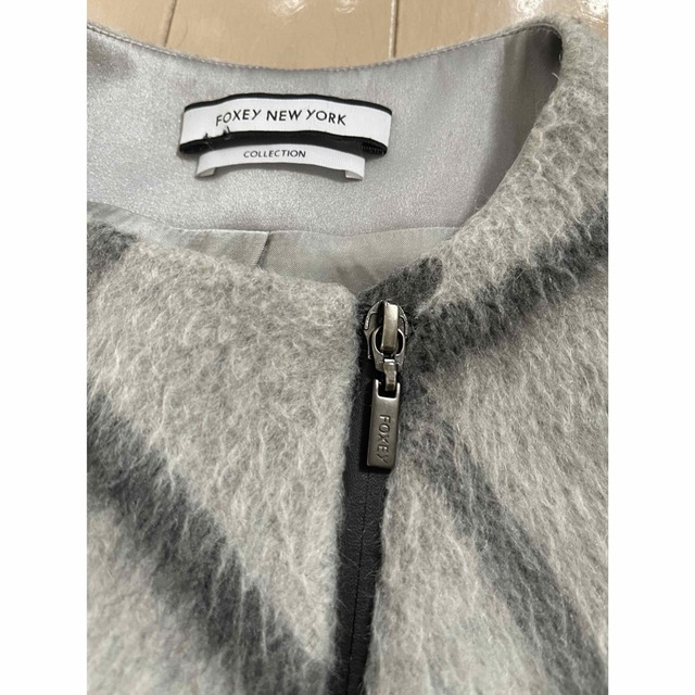 FOXEY(フォクシー)のFOXEY❤︎フォクシー　NY ❤︎チェック　モヘア　コート❤︎40 レディースのジャケット/アウター(毛皮/ファーコート)の商品写真