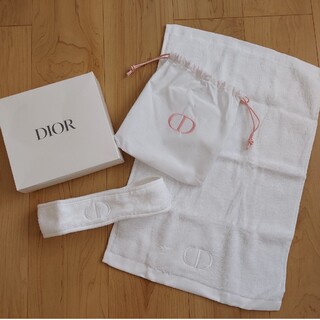 ディオール(Dior)の【新品】Dior　タオル、ヘアバンド、ポーチセット(タオル/バス用品)