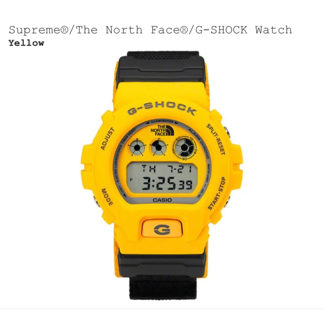 Supreme THE NORTH FACE G-Shock Watch 黄色