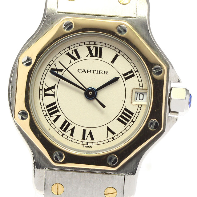豪華ラッピング無料 サントスオクタゴンSM 【CARTIER】カルティエ