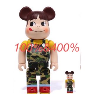 ベアブリック(BE@RBRICK)のBE@RBRICK BAPE®︎ ペコちゃん 100％ & 400％  グリーン(キャラクターグッズ)