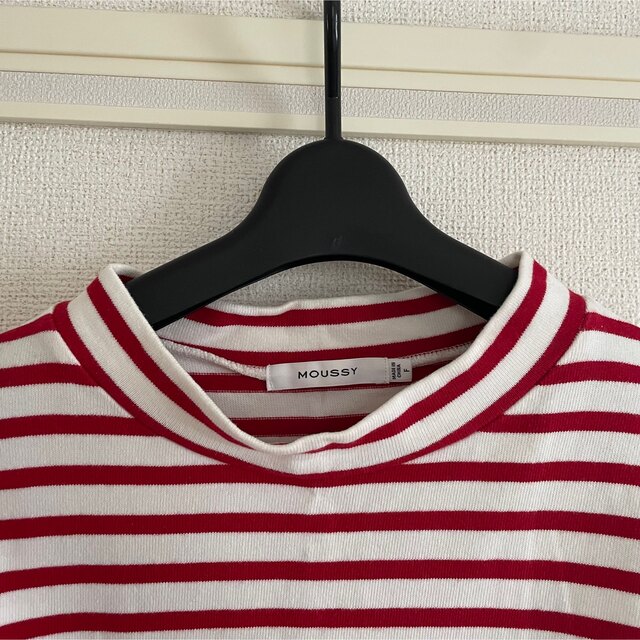 moussy(マウジー)のmoussy ボーダーT ロンT 赤 レディースのトップス(Tシャツ(長袖/七分))の商品写真
