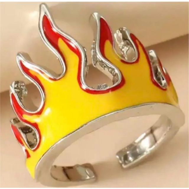 炎 ファイヤー リング 指輪 フリーサイズ メンズのアクセサリー(リング(指輪))の商品写真
