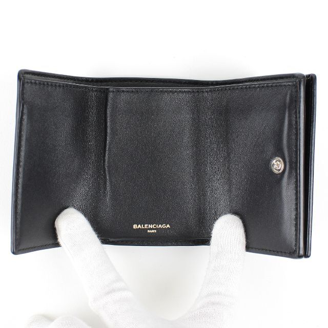 Balenciaga(バレンシアガ)のBALENCIAGA バレンシアガ 三つ折り財布 ブラック レザー 美品 レディースのファッション小物(財布)の商品写真