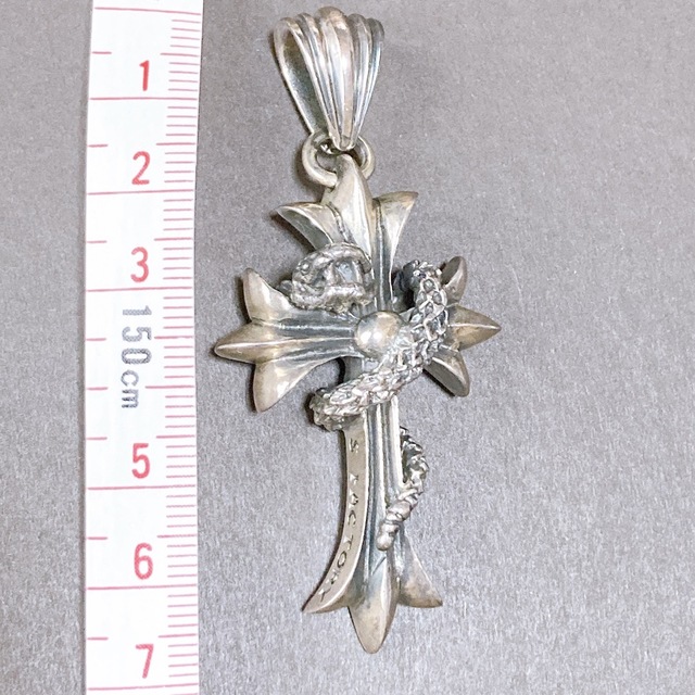 Chrome Hearts(クロムハーツ)のS'FACTORY シルバー925製重厚ファットクロススネークネックレス メンズのアクセサリー(ネックレス)の商品写真