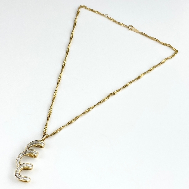ネックレス メレダイヤ デザインネックレス YG 【中古】