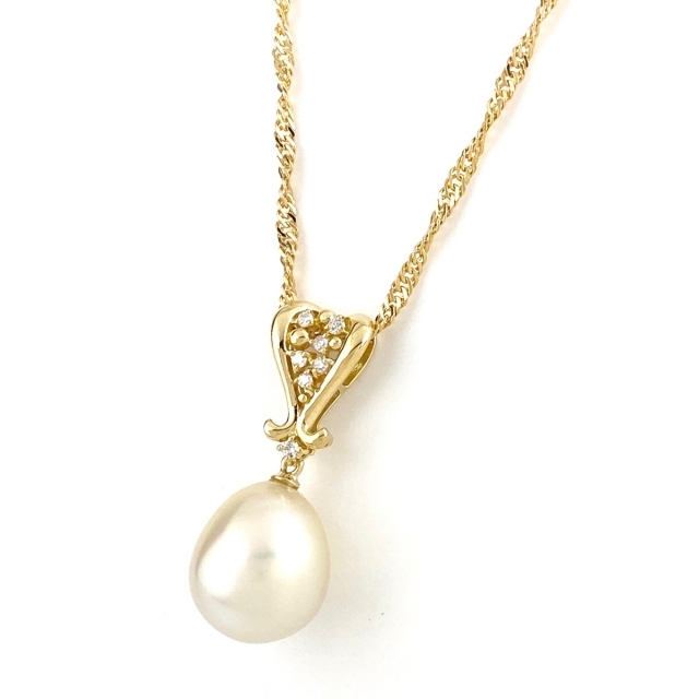 かわいい! パール デザインネックレス YG 【中古】 ネックレス - www