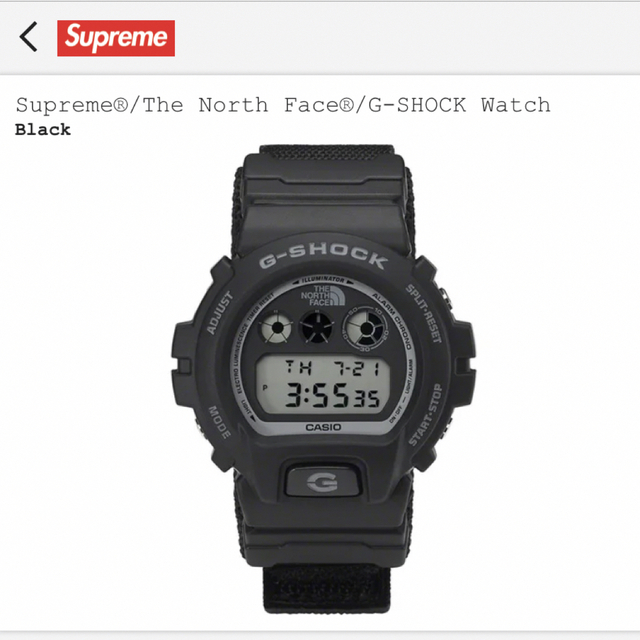 Supreme(シュプリーム)のsupreme north face GSHOCK 黒 メンズの時計(腕時計(デジタル))の商品写真