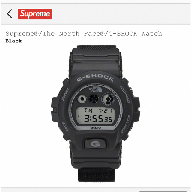 Supreme(シュプリーム)のsupreme north face GSHOCK ブラック メンズの時計(腕時計(デジタル))の商品写真