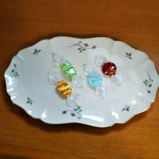 Lenox   12"  Oval Tray &  ガラス製のキャンディ(食器)