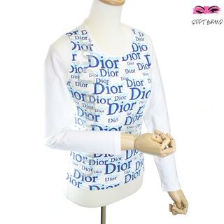 クリスチャンディオール(Christian Dior)のChristian Dior ディオール 長袖 ホワイト ブルー 新品同様(Tシャツ(長袖/七分))