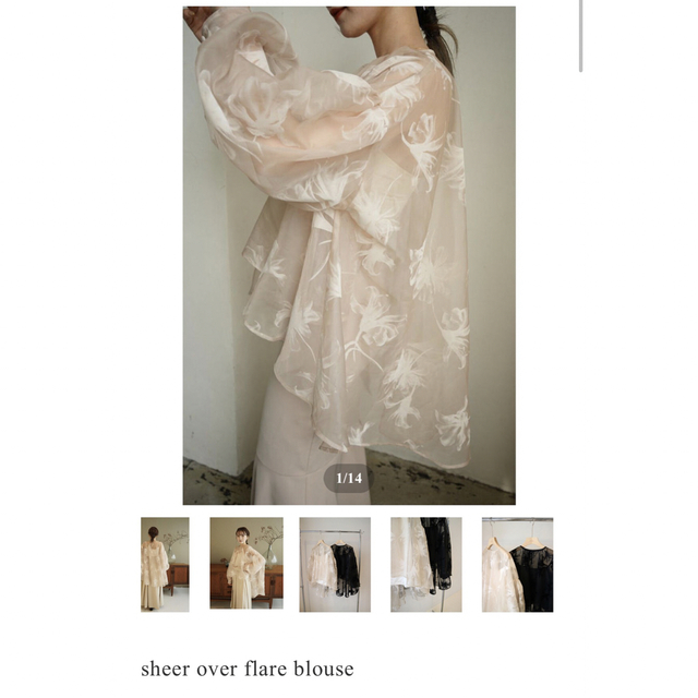 sheer over flare blouse ackaトップス