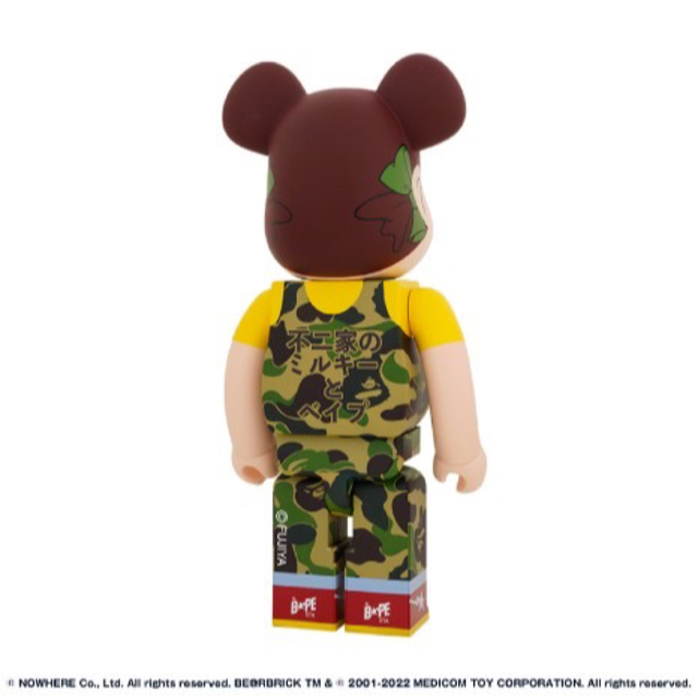 BE@RBRICK(ベアブリック)のBE＠RBRICK BAPE® × ペコちゃん 1000%（グリーン） ハンドメイドのおもちゃ(フィギュア)の商品写真