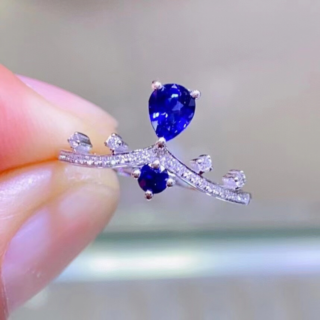 ⭐天然 ロイヤルブルーサファイア ダイヤ リング k18 0.68ct 3