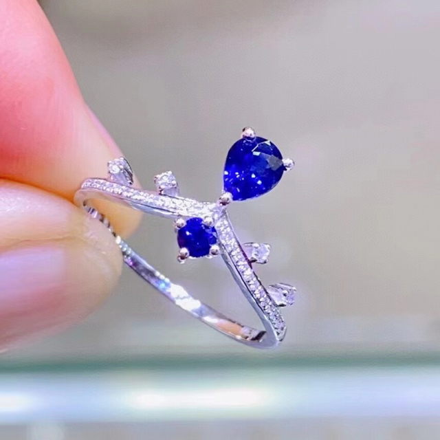 ⭐天然 ロイヤルブルーサファイア ダイヤ リング k18 0.68ct 4