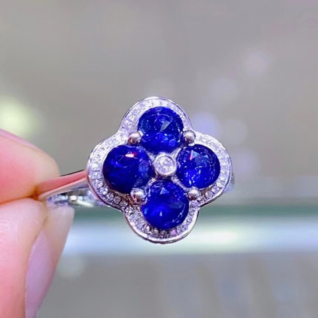 ⭐天然 ロイヤルブルーサファイア ダイヤ リング k18 1.6ct