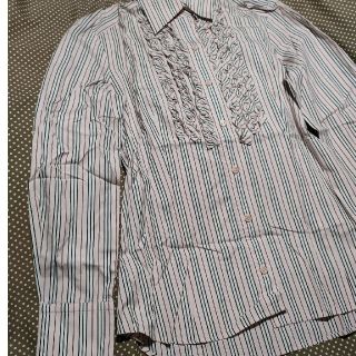 バーバリーブルーレーベル(BURBERRY BLUE LABEL)のバーバリー　ブルーレーベル　長袖　シャツ　ブラウス　ピンク　ストライプ(シャツ/ブラウス(長袖/七分))