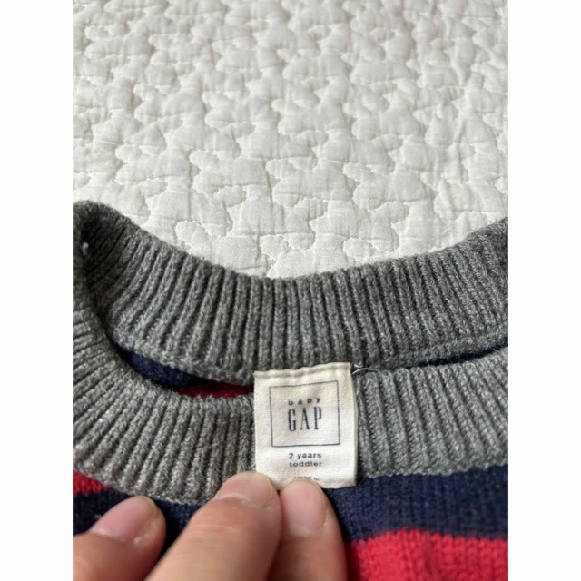 babyGAP(ベビーギャップ)の値下げしました↓baby gap ボーダーセーター キッズ/ベビー/マタニティのキッズ服男の子用(90cm~)(ニット)の商品写真