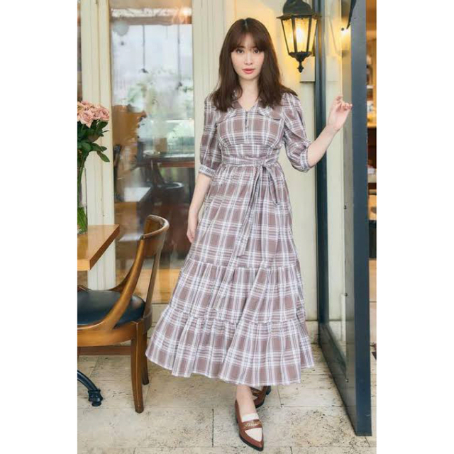 Herlipto♡Bergamo Plaid Tiered Long Dress