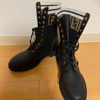 フェンディ(FENDI)のFENDI ストレッチファブリック バイカーブーツ size39(ブーツ)