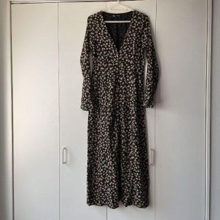 ザラ(ZARA)のH ZARA ザラ BASIC ベーシック 花柄ロングワンピース マキシ(ロングワンピース/マキシワンピース)