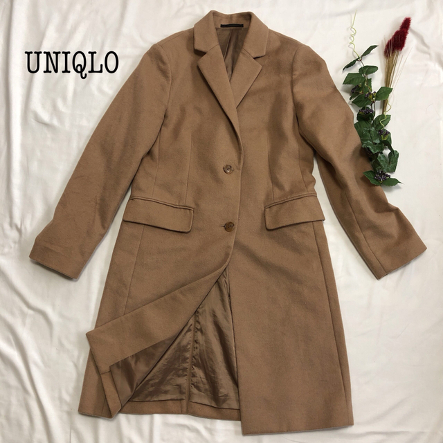 UNIQLO(ユニクロ)のUNIQLO ユニクロ コート チェスターコート ウール カシミヤ M レディースのジャケット/アウター(チェスターコート)の商品写真