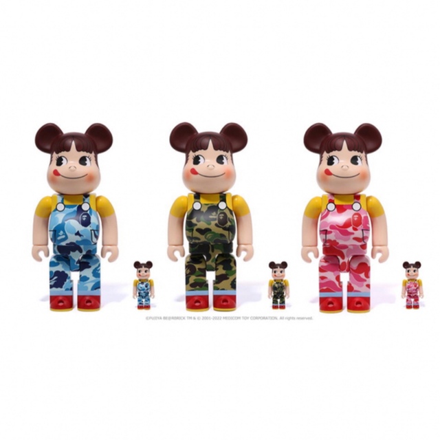 おもちゃBE@RBRICK BAPE(R) ペコちゃん 100％ & 400％3色セット