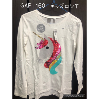 ギャップ(GAP)のGAP160＊キッズ　ユニコーン・スパンコール ロンT(Tシャツ/カットソー)