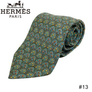 エルメス(Hermes)の■送無【エルメス】ネクタイ フランス製 シルク 高級 メンズ ブルー系 #13(ネクタイ)