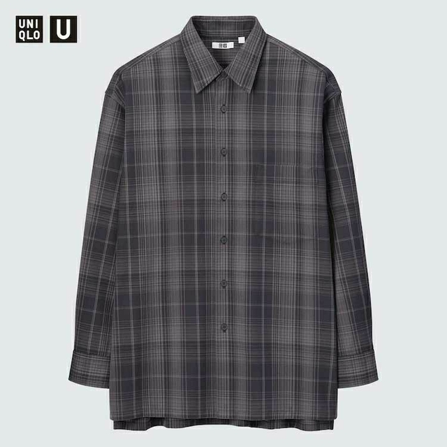 UNIQLO U フランネルオーバーサイズチェックシャツ（長袖）