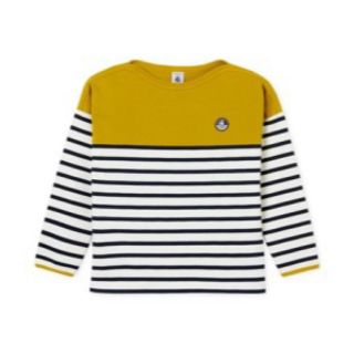 プチバトー(PETIT BATEAU)のカラーブロックマリニエール　長袖　プルオーバー　バイカラー　配色　ボーダー(Tシャツ/カットソー)