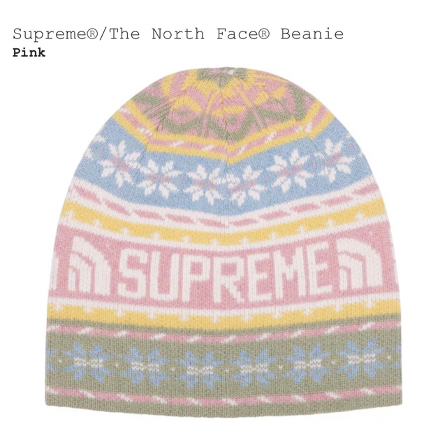 Supreme(シュプリーム)のシュプリーム　The North Face Beanie　ピンク メンズの帽子(ニット帽/ビーニー)の商品写真