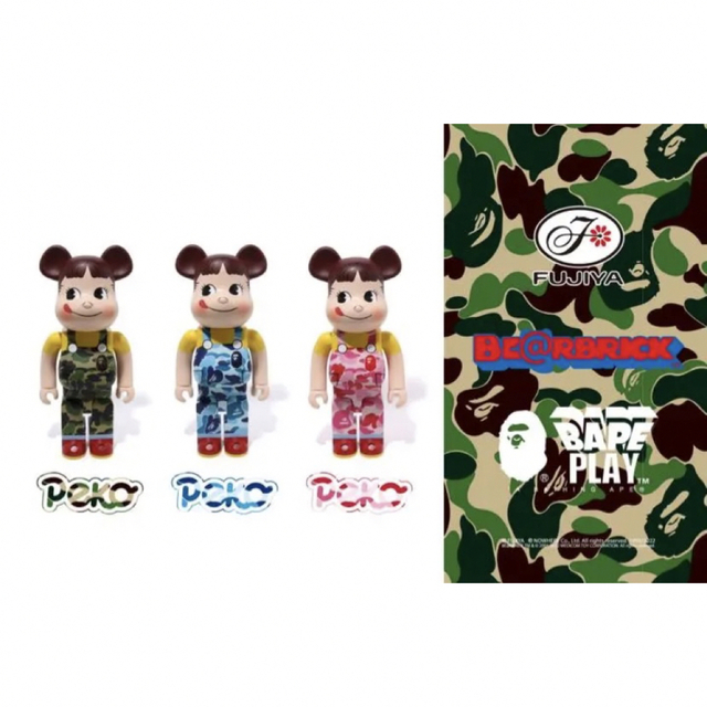 BE@RBRICK BAPE ペコちゃん 100％ & 400％ 3色セット！ エンタメ/ホビーのおもちゃ/ぬいぐるみ(キャラクターグッズ)の商品写真