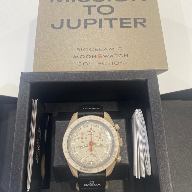 新品未使用Swatch Omega MISSION TO JUPITERベージュ