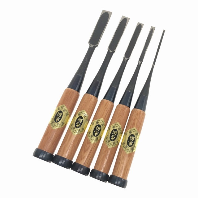 ☆未使用品☆忠綱 面取 赤樫柄 10本組 最高級鏨 たたき蚤 ノミ 61699
