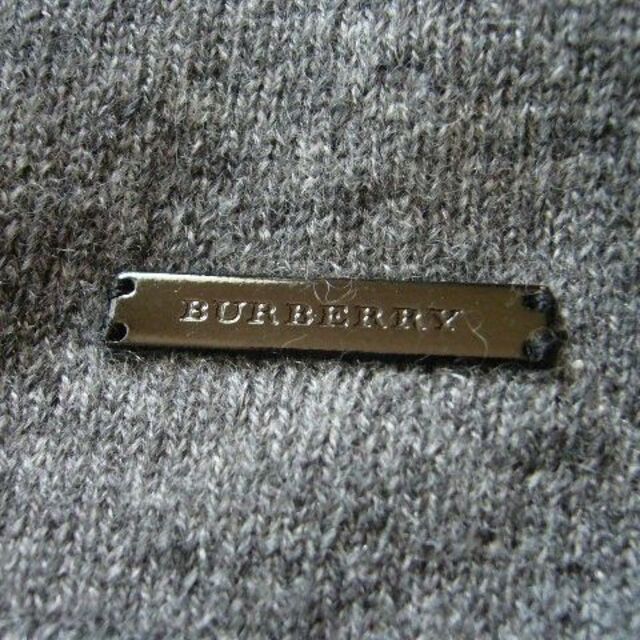 BURBERRY(バーバリー)の☆美品☆バーバリーロンドン●美 杢グレー♪ロゴボタン&プレート付きカーディガン レディースのトップス(カーディガン)の商品写真