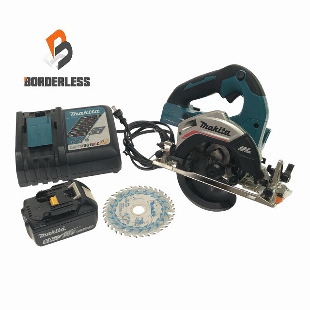 ☆比較的綺麗☆makita マキタ 18V 125mm 充電式マルノコ HS474D 5.0Ahバッテリー1個(BL1850B) 充電器(DC18RC)付き 61222