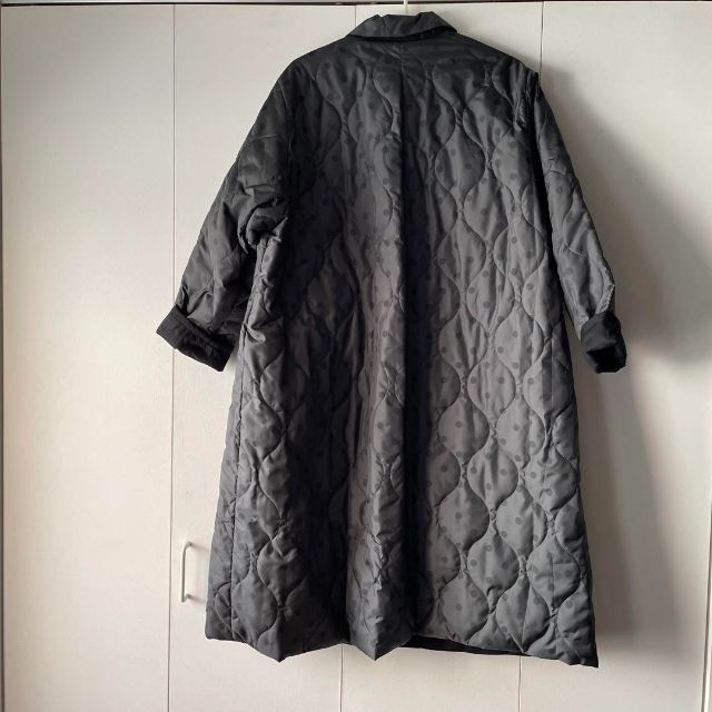 K Gauze# ドット 水玉 コート ロング キルティング リバーシブル